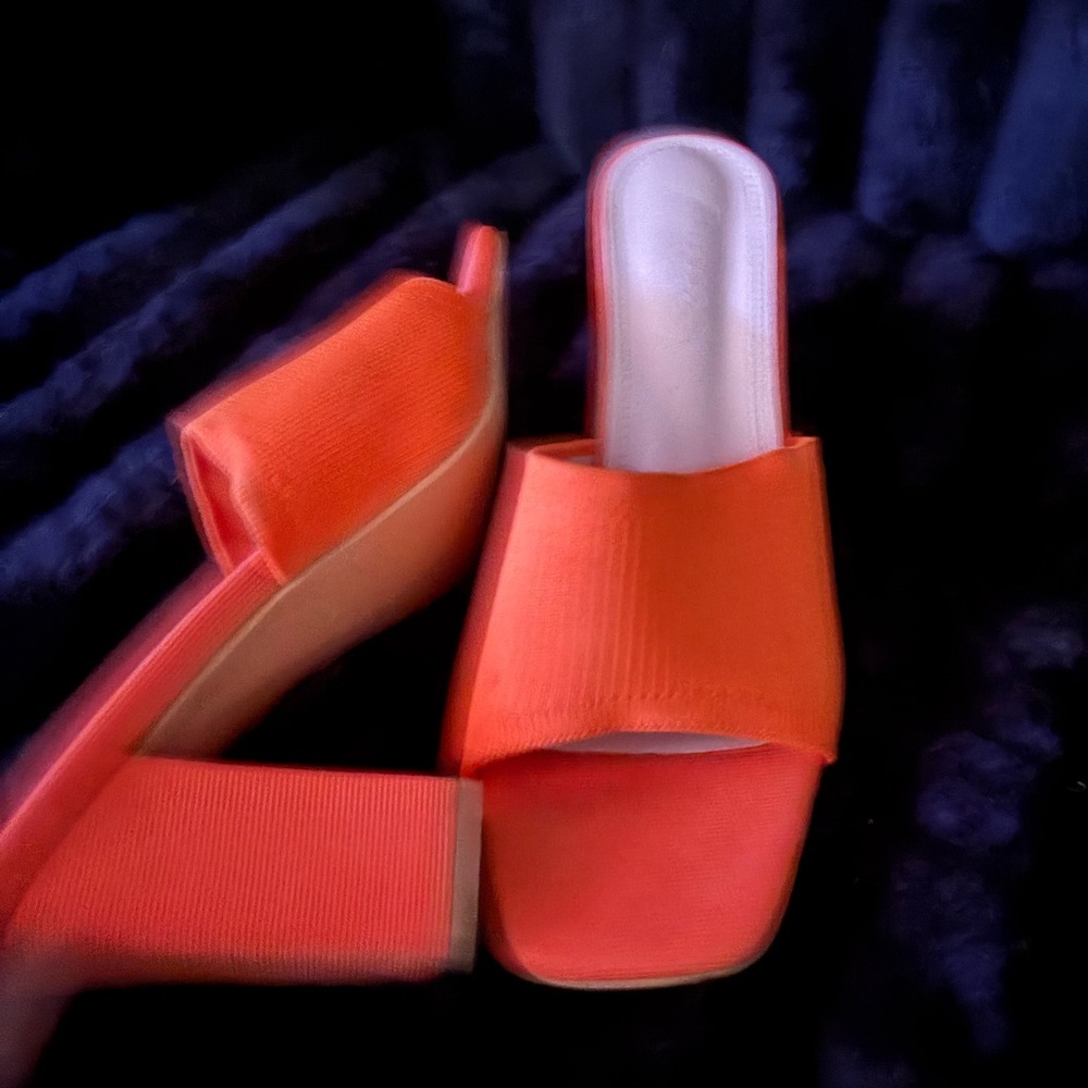 Source Unknown Vibrant Orange Mules